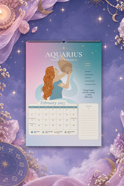 2027 Zodiac Calendar (US & CA)
