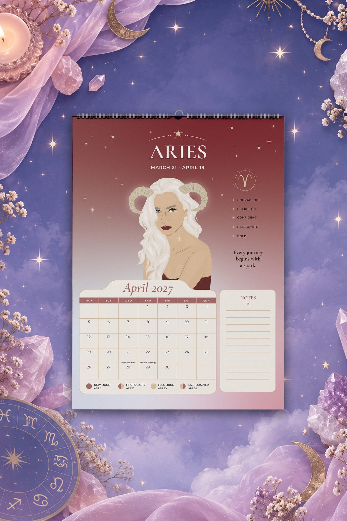 2027 Zodiac Calendar (US & CA)