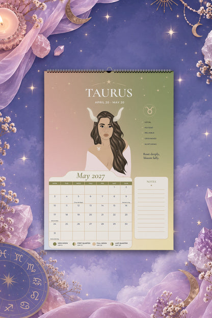 2027 Zodiac Calendar (US & CA)