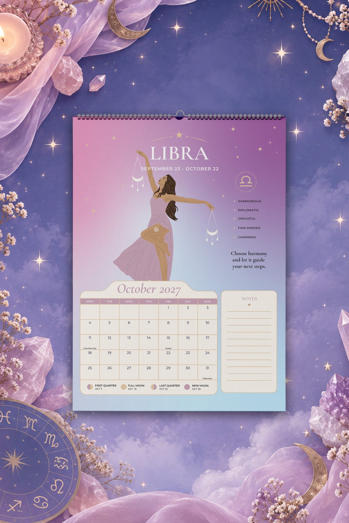 2027 Zodiac Calendar (US & CA)