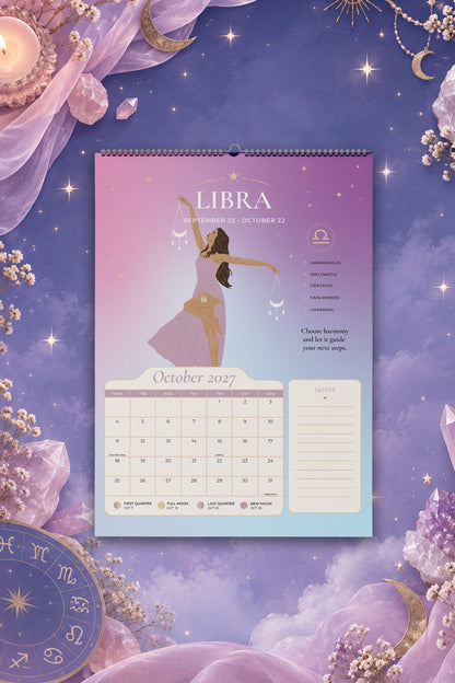 2027 Zodiac Calendar (US & CA)
