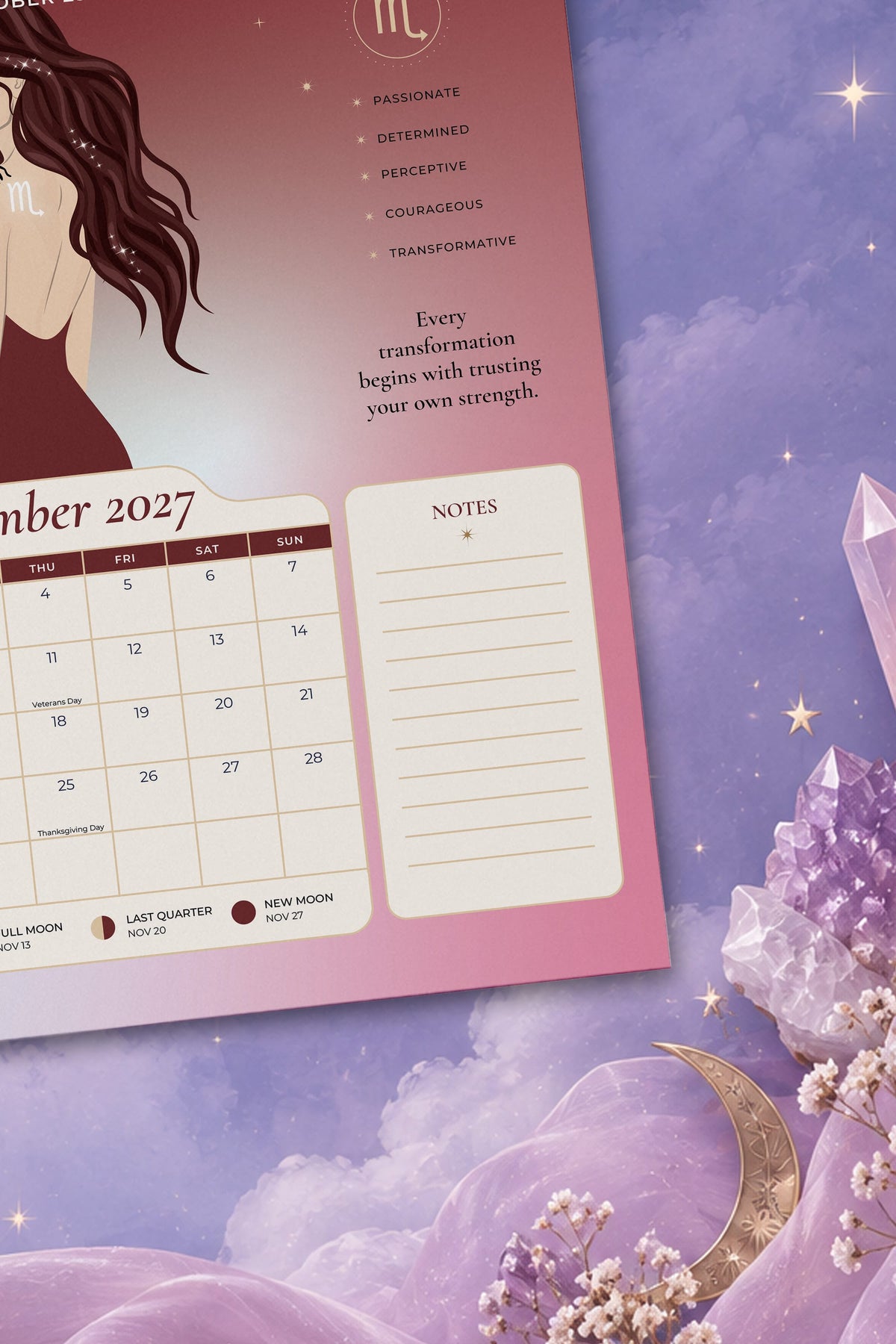 2027 Zodiac Calendar (US & CA)