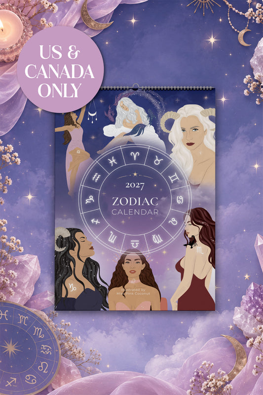 2027 Zodiac Calendar (US & CA)
