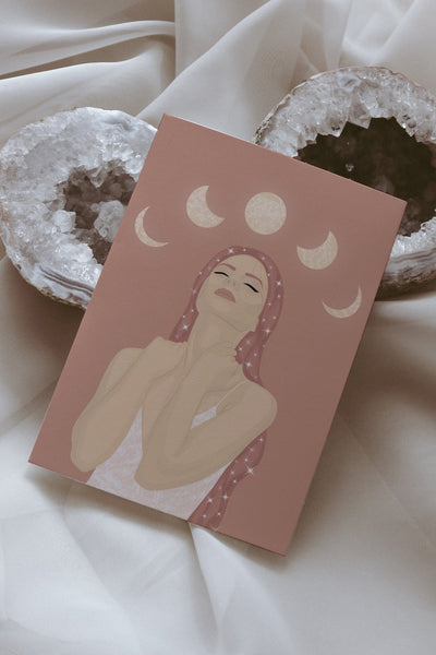 Moon Phase Goddess Postcard
