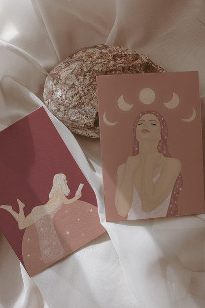 Moon Phase Goddess Postcard