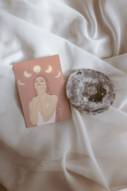 Moon Phase Goddess Postcard