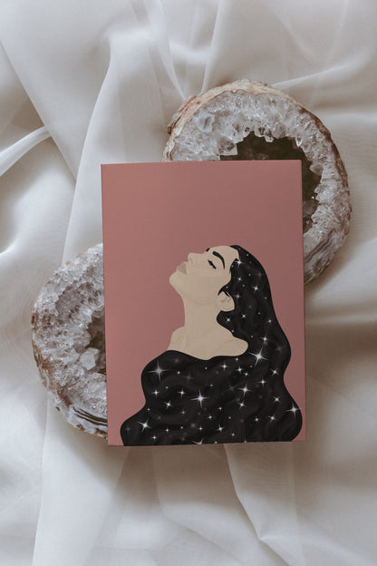 Starry Woman Postcard